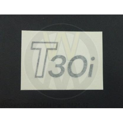 Walker Part # 8821-12 : Decal, T30i