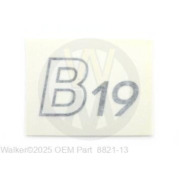 Walker Part # 8821-13 : (NR) Decal, B19