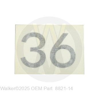 Walker Part # 8821-14 : (NR) Decal, 36'