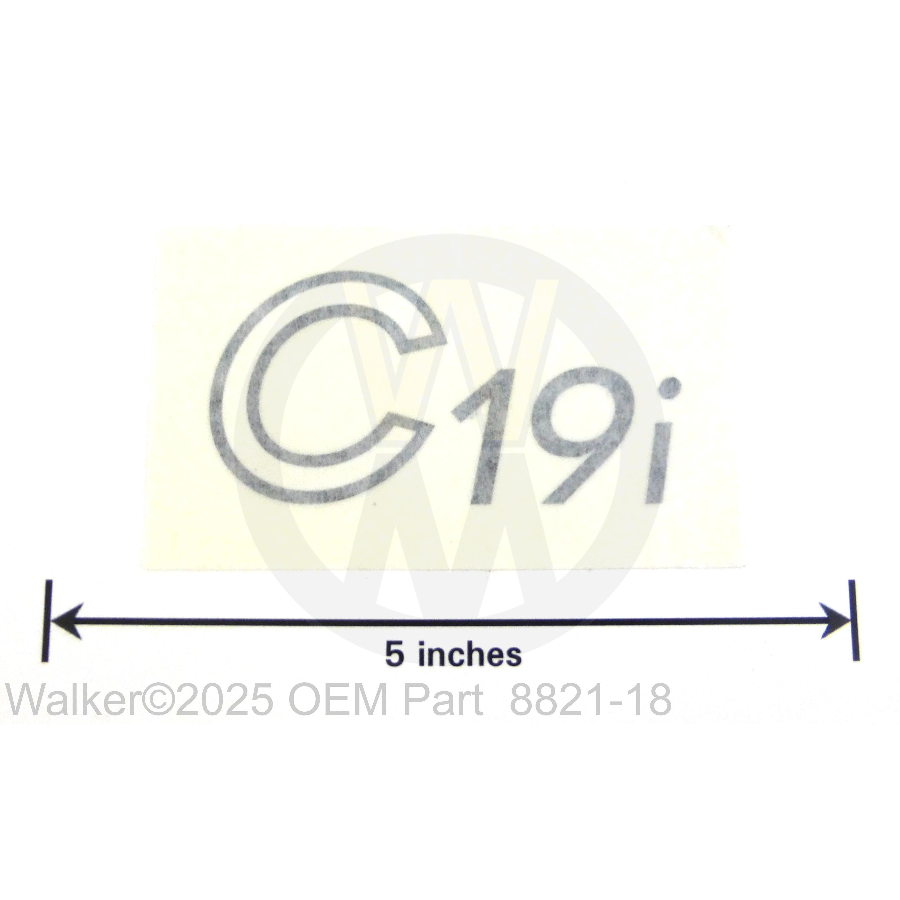 Walker Part # 8821-18 : (NR) Decal, C19i