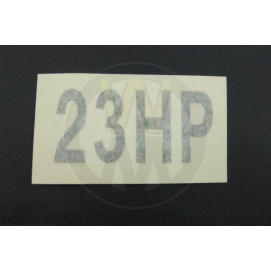 Walker Part # 8821-1 : (NR)(SU8821-10) Decal, 23HP