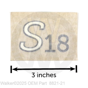 Walker Part # 8821-21 : (NR) Decal, S18