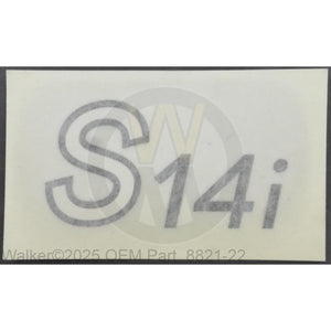 Walker Part # 8821-22 : (NR) Decal, S14i
