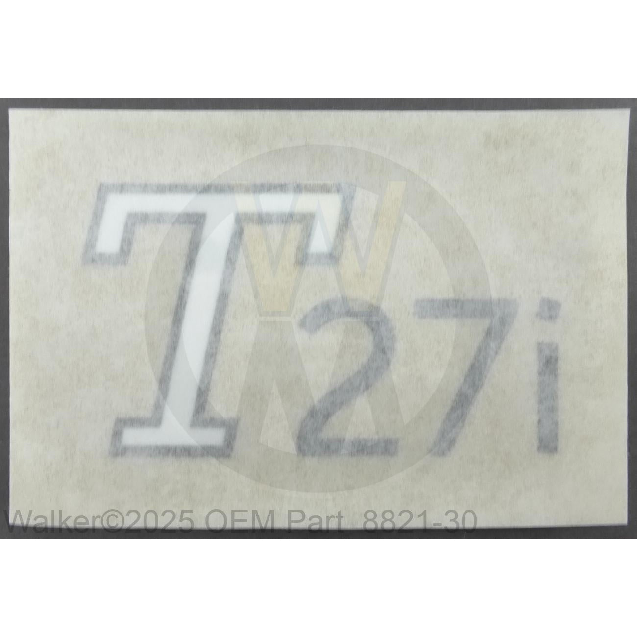 Walker Part # 8821-30 : (NR) Decal, T27i