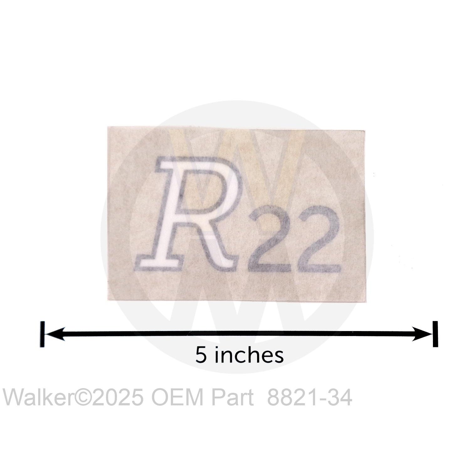 Walker Part # 8821-34 : (NR) Decal, R22