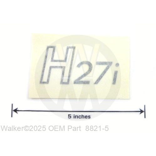 Walker Part # 8821-5 : Decal, H27i