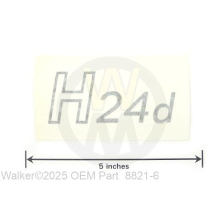 Walker Part # 8821-6 : Decal, H24d