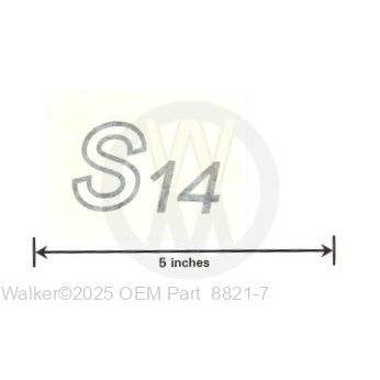 Walker Part # 8821-7 : Decal, S14