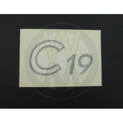 Walker Part # 8821-8 : (NR) Decal, C19