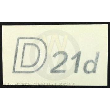 Walker Part # 8821-9 : Decal, D21d