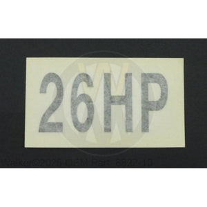 Walker Part # 8822-10 : (NR) Decal, 26HP