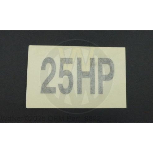 Walker Part # 8822 : (NR) DECAL, 25HP