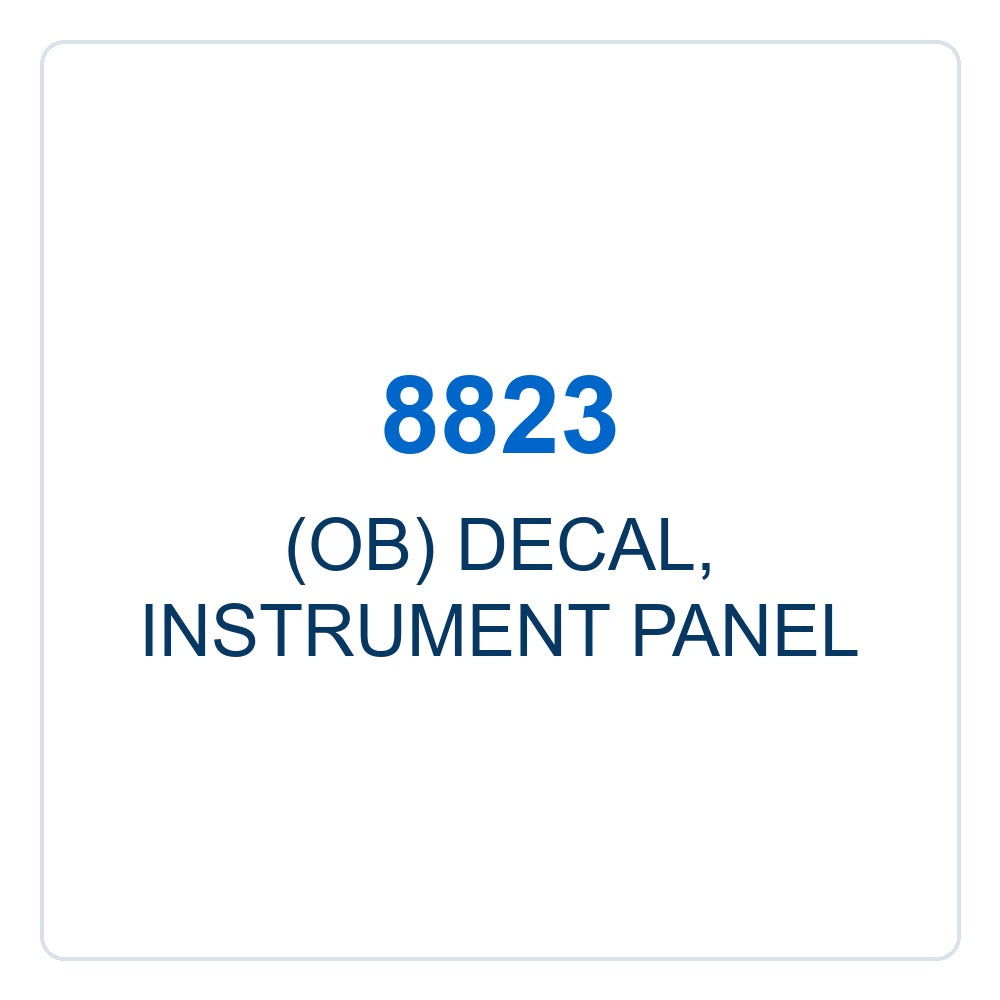 Walker Part # 8823 : (OB) DECAL, INSTRUMENT PANEL