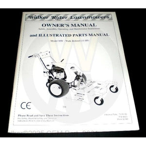 Walker Part # 9001 : OWNERS/PARTS MANUAL/MW15