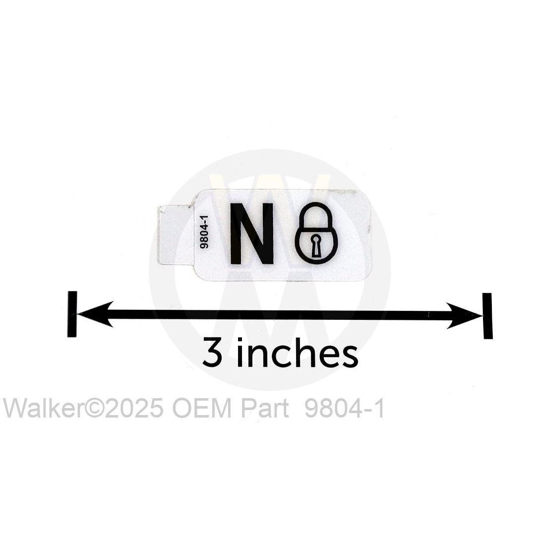 Walker Part # 9804-1 : (NR) Decal, Grxl Lockout/Lex (Symbolic)