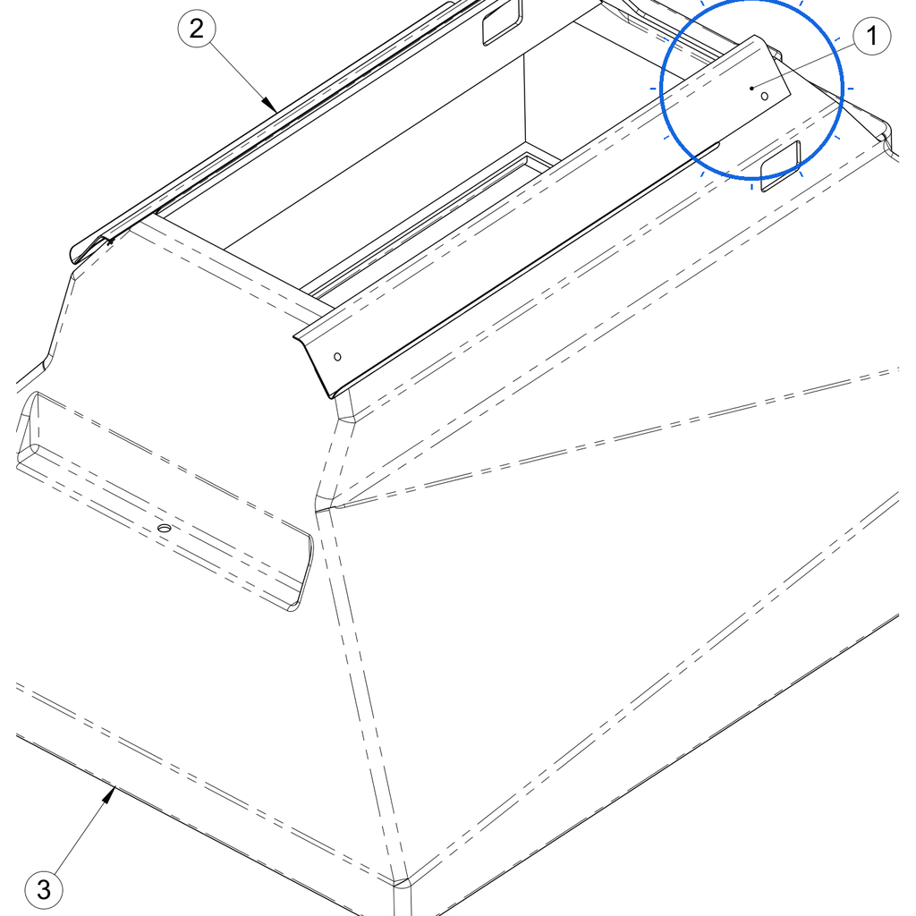 EcoLawn A-0025 Left Flap (MIC-016) — Hopper and Flap Assembly replacement part for ECO100 and ECO200 top dressers