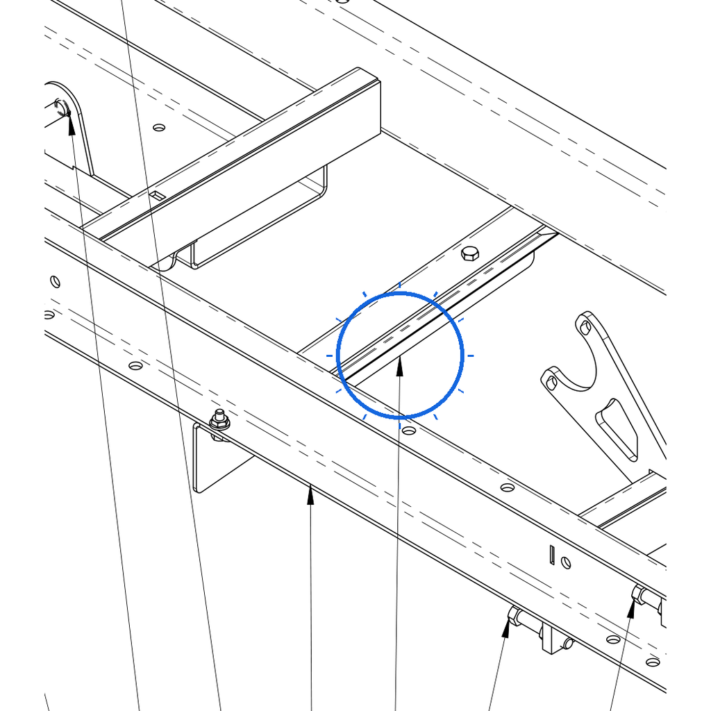 EcoLawn A-0030 Scraper Conveyor (MIC-004) — Main Frame replacement part for ECO100 and ECO200 top dressers