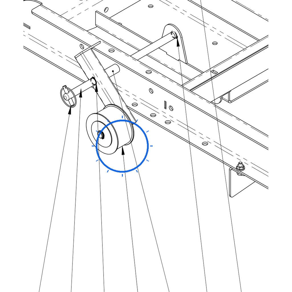 EcoLawn A-0031 Short Conveyor Tensioning Assembly (MIC-006) replacement part for ECO100 and ECO200 top dressers