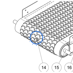 EcoLawn C-0003 Convoyer Belt-Crescent Top 61 5/8 X 14" R — Conveyor Assembly replacement part for ECO Series top dressers