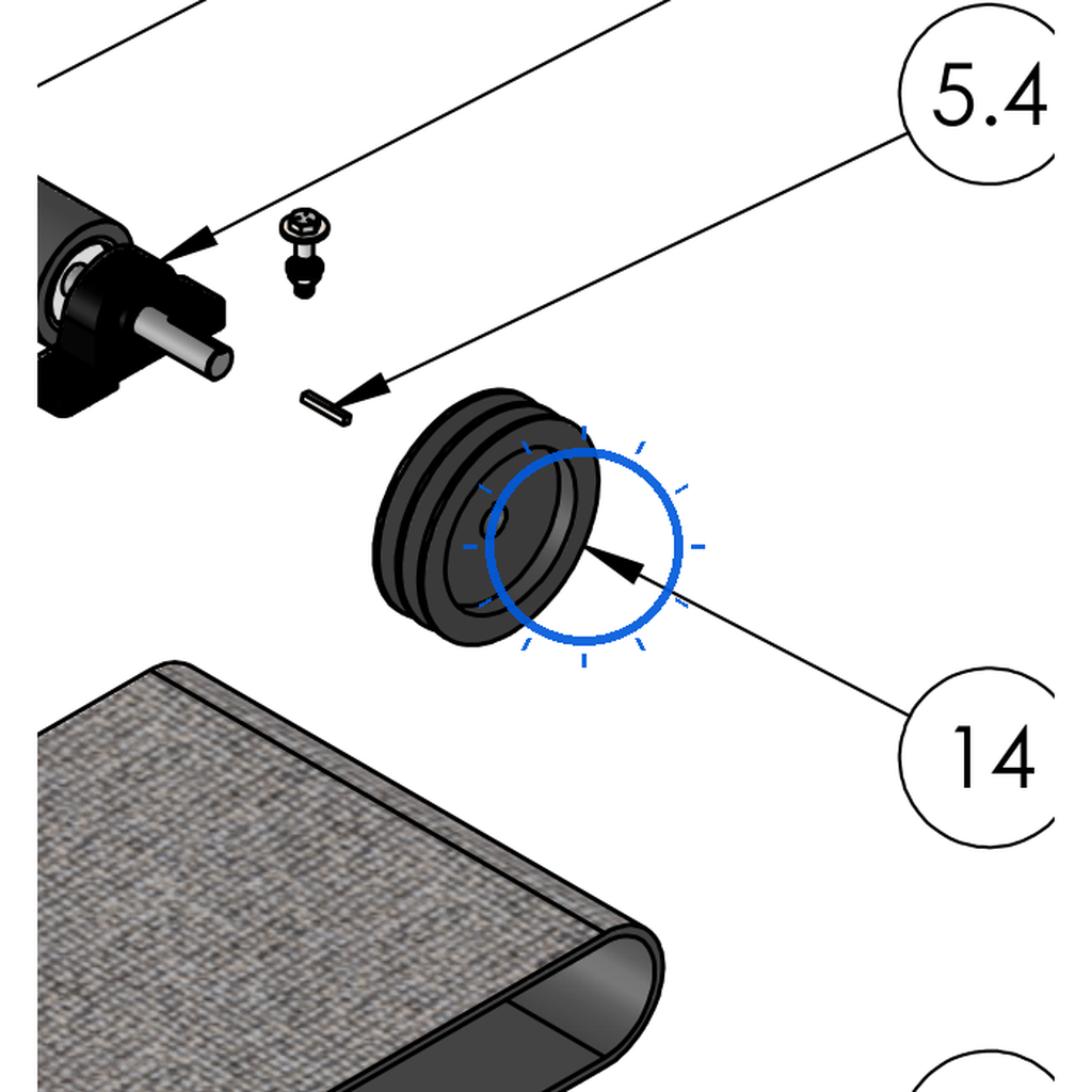 EcoLawn C-0005 Double Groove V-Belt Pulley 2MA53-3/4 — Conveyor Assembly replacement part for ECO Series top dressers