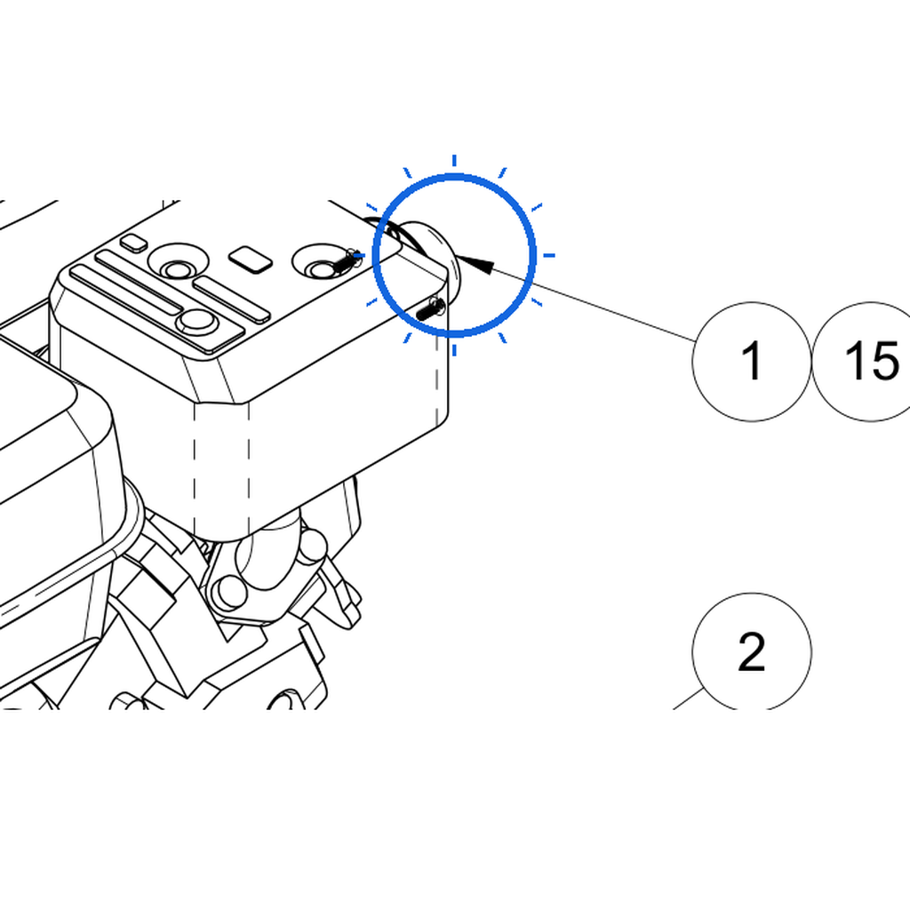 EcoLawn C-0018 Muffler / Deflector Comp. — Motor Assembly replacement part for ECO Series top dressers