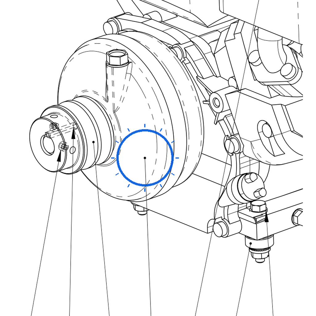 EcoLawn C-0024 Gearbox Reducer — Motor Assembly replacement part for ECO100 and ECO200 top dressers