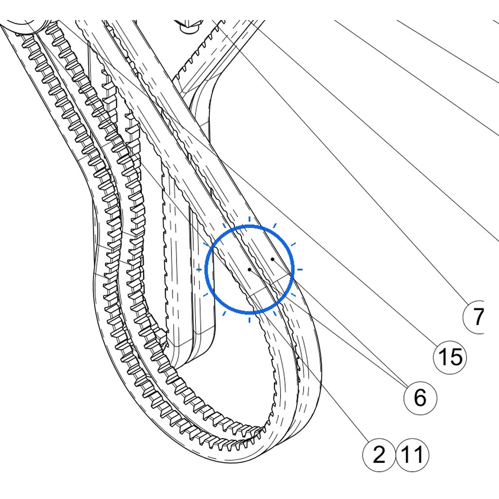 EcoLawn C-0046 Notched V-Belt (to Convoyer) A28 — Drive Assembly replacement part for ECO Series top dressers