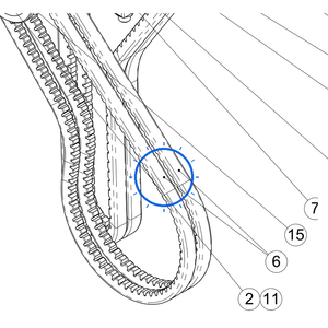 EcoLawn C-0046 Notched V-Belt (to Convoyer) A28 — Drive Assembly replacement part for ECO Series top dressers