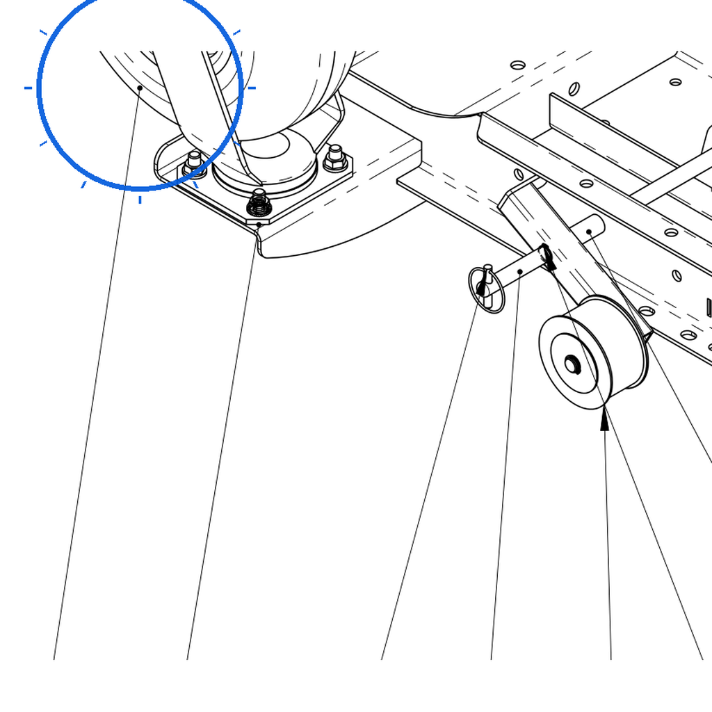 EcoLawn C-0053 Swivel Wheel — Main Frame replacement part for ECO Series top dressers