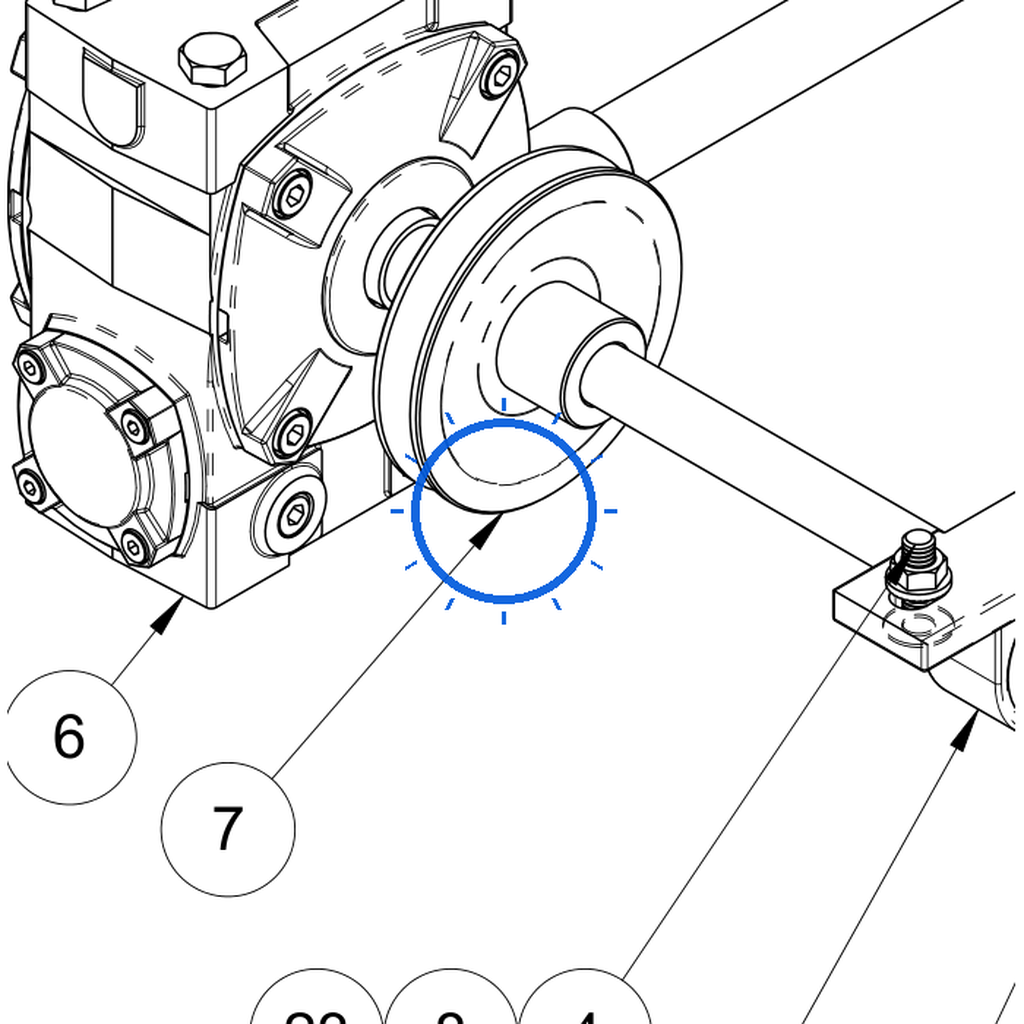 EcoLawn C-0058 Pulley Ma 43 3/4 - I.d. 1 3/8" — Drive Assembly replacement part for ECO75 top dresser