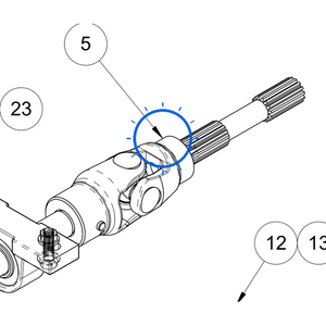 EcoLawn C-0068 U-Joint Shaft Pto Assy 90°, Spline — Drive Assembly replacement part for ECO75 top dresser