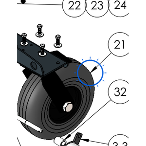 EcoLawn C-0105 Slick Swivel Wheel 4,1 X 3,5-4 W/Brake replacement part for ECO250 series top dressers