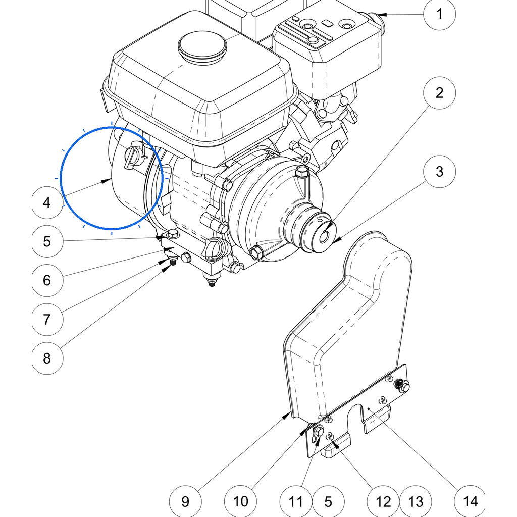 EcoLawn C-0157 Vanguard Motor 6.5HP — Motor Assembly replacement part for ECO150 top dresser