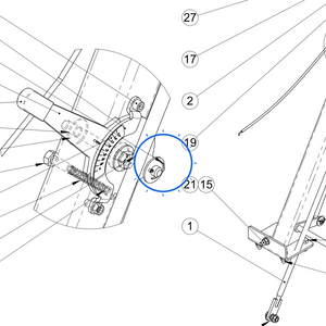 EcoLawn D-0017 Feed Trap Handle — Steering Column Assembly replacement part for ECO Series top dressers