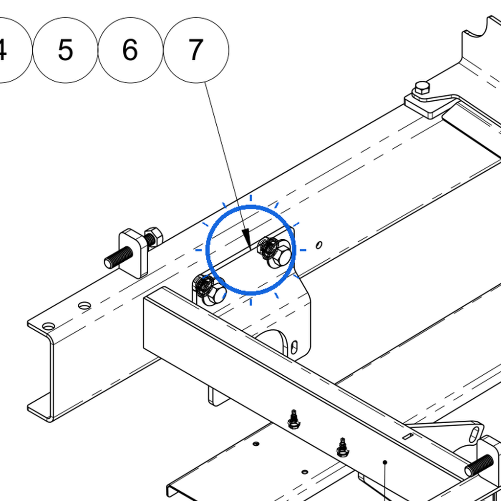 EcoLawn D-0109 Differential Support Bracket — Frame Assembly replacement part for ECO Series top dressers