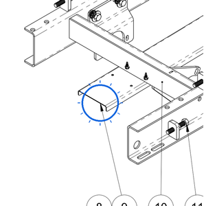 EcoLawn D-0111 Deflector for Belt — Frame Assembly replacement part for ECO Series top dressers