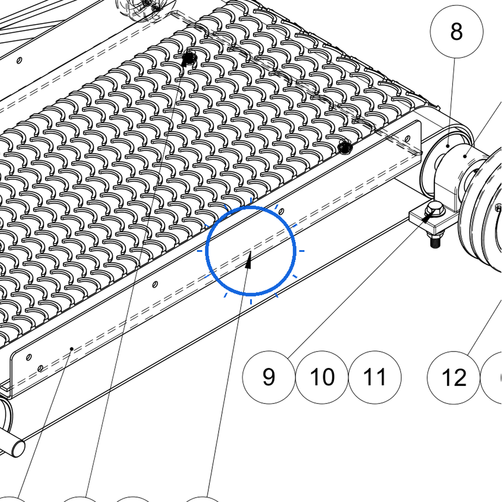 EcoLawn D-0112 Plate for Friction Free — Conveyor Assembly replacement part for ECO Series top dressers