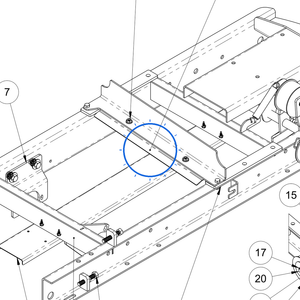 EcoLawn D-0162 Conveyor-Scrapper Lower — Frame Assembly replacement part for ECO Series top dressers