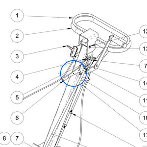 EcoLawn D-0167 Feed Trap Handle-ECO 150 — Steering Column Assembly replacement part for ECO150 top dresser