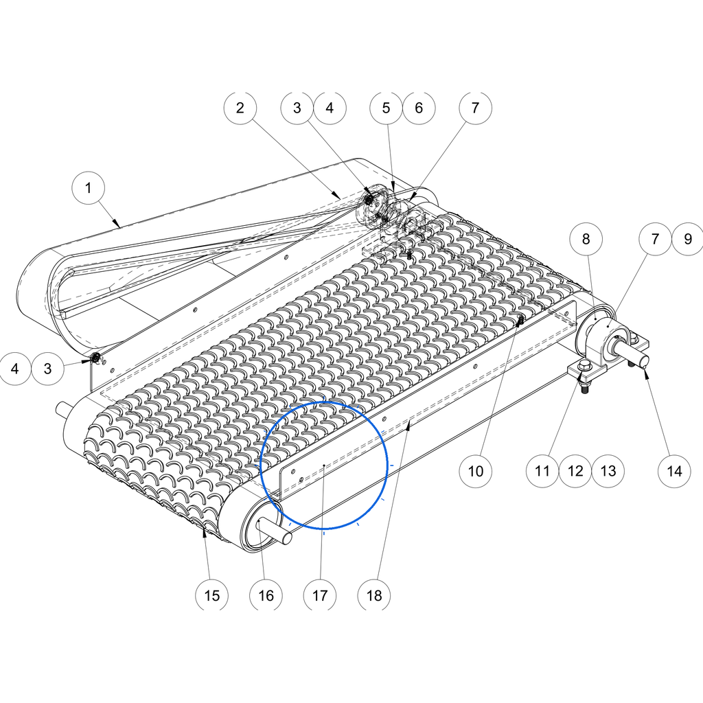 EcoLawn D-0183 Conveyor Support Plate — Conveyor Assembly replacement part for ECO Series top dressers