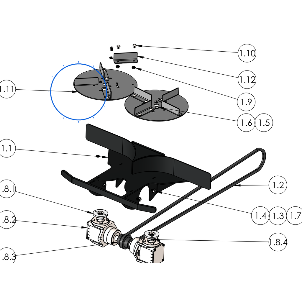 EcoLawn D-0200 Adjustable Disc Plate replacement part for ECO250-S (2025+), ECO250 (2025+), and ECO50-S top dressers