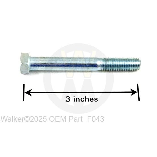 Walker Part # F043 : 3/8-16x3 HEX BOLT