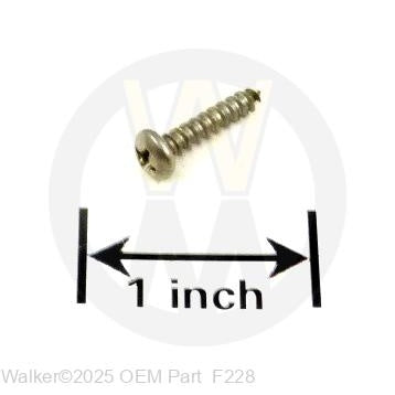 Walker Part # F228 : #6x1/2 PPHSSM SCREW, SS