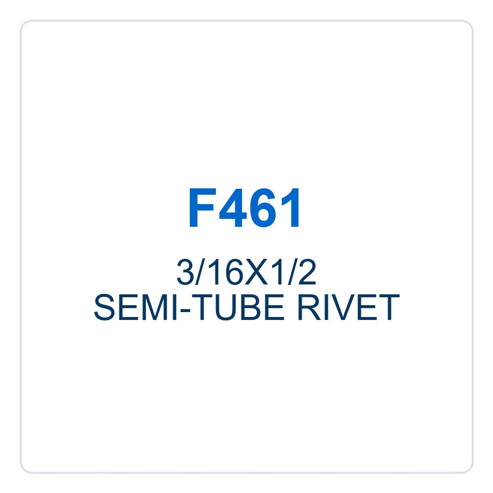 Walker Part # F461 : 3/16X1/2 SEMI-TUBE RIVET