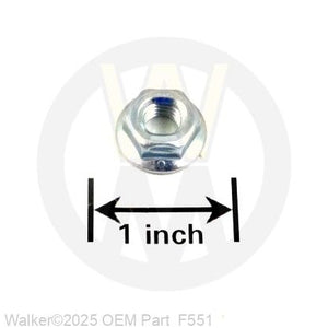 Walker Part # F551 : 5/16-18 Flange Top Lock Nut