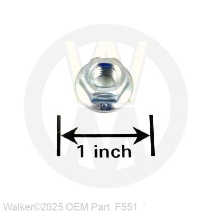 Walker Part # F551 : 5/16-18 Flange Top Lock Nut