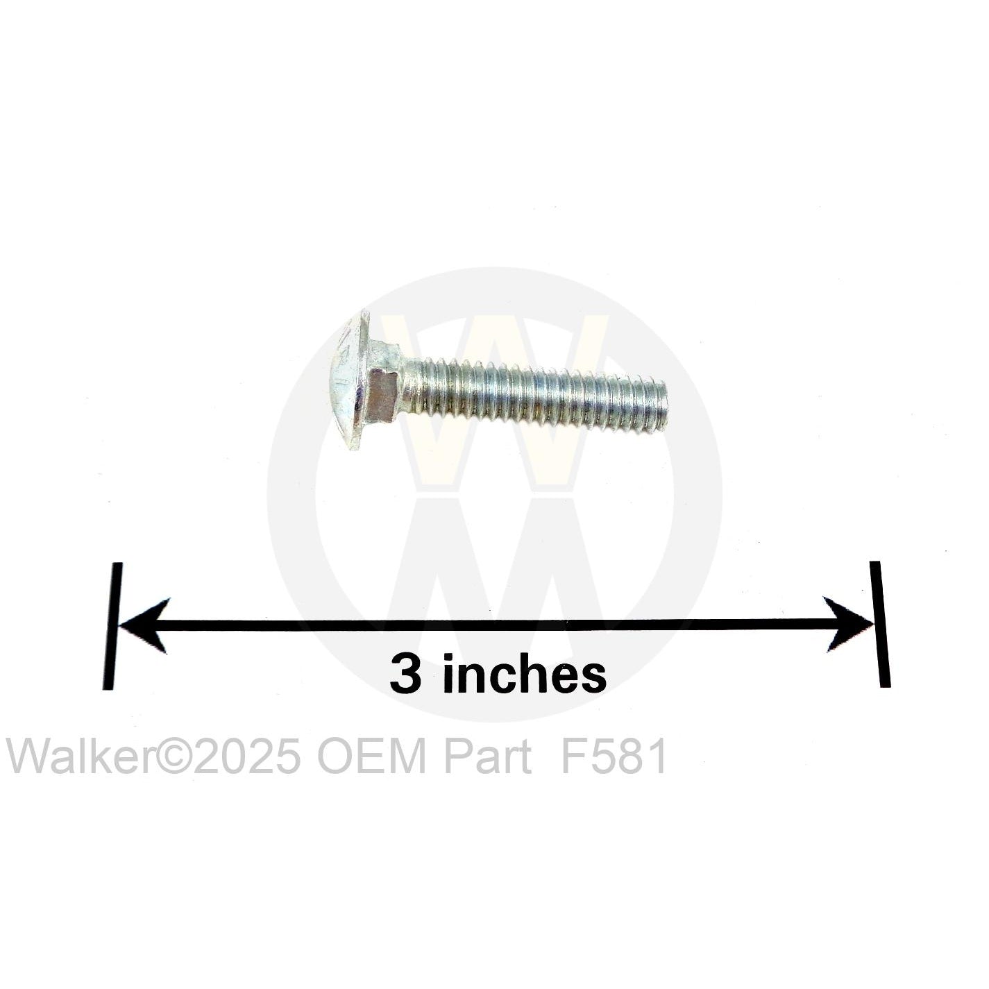 Walker Part # F581 : 1/4-20x1-1/4' Carriage Bolt