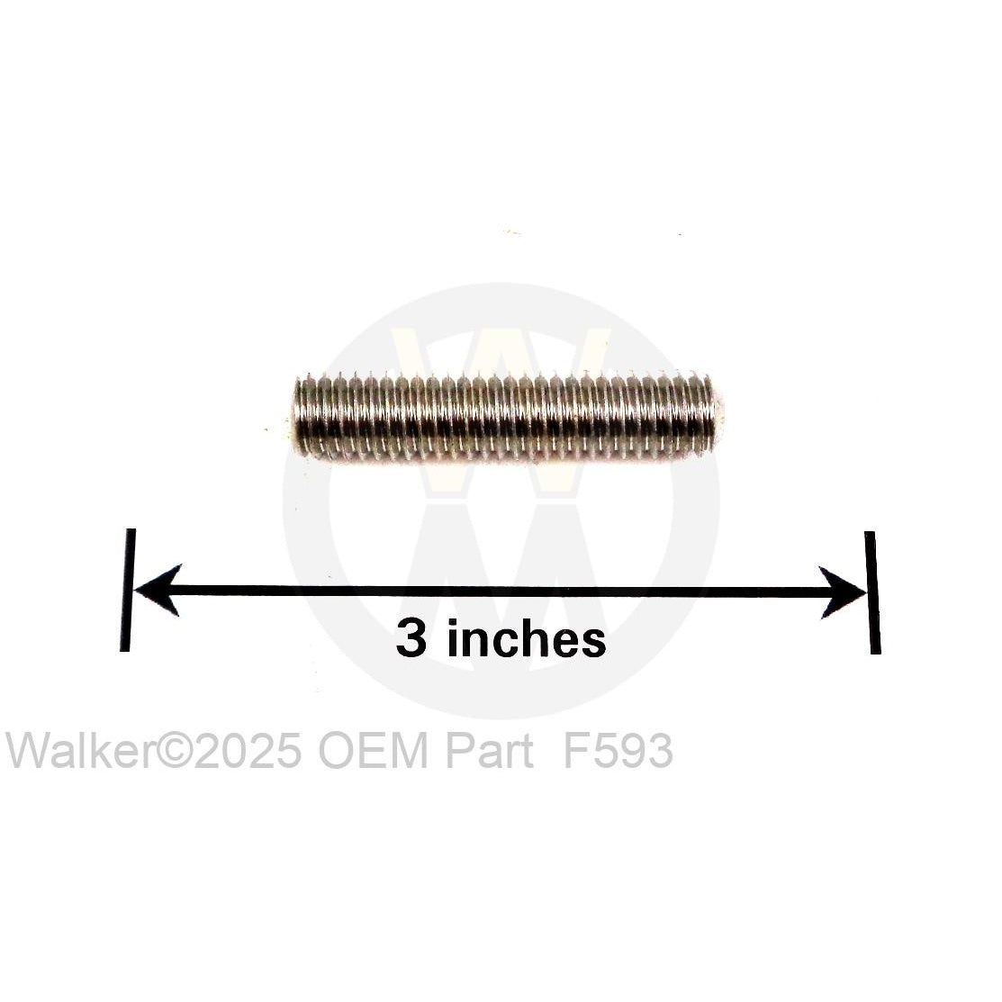 Walker Part # F593 : 3/8-16x1-3/4 Set Screw SS