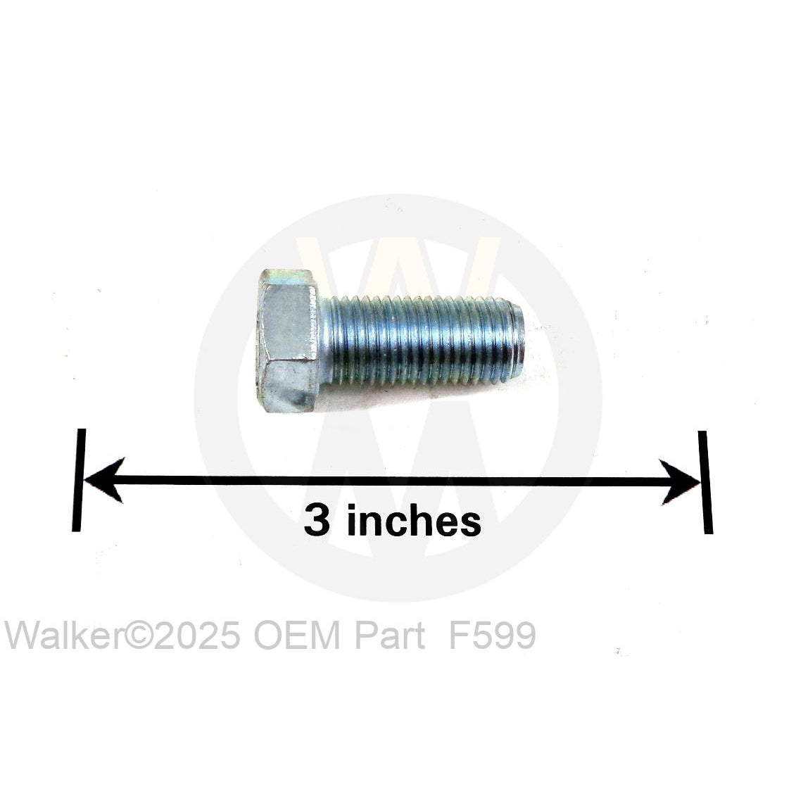 Walker Part # F599 : 7/16-20x1 Hex Bolt