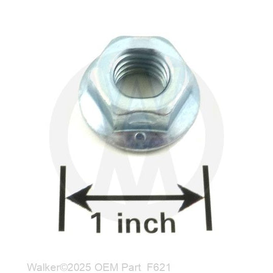 Walker Part # F621 : 7/16-20 Flange Top Lock Nut